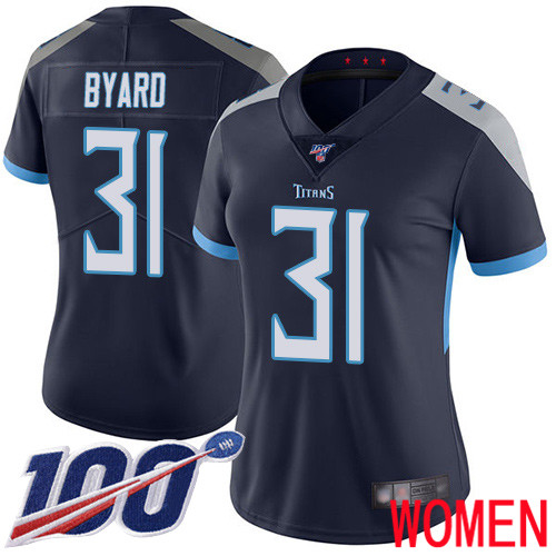 Tennessee Titans Limited Navy Blue Women Kevin Byard Home Jersey NFL Football #31 100th Season Vapor Untouchable->youth nfl jersey->Youth Jersey